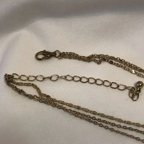 Altar'd State 3 Strand Gold Plated Pendant Necklace Jewelry Women Teen - Picture 8 of 9